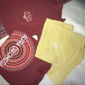 Alpha Chi Omega tees size s comfort colors